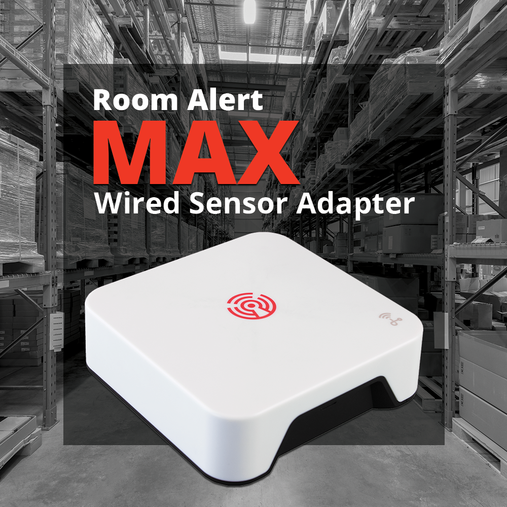 Graphic highlighting the Room Alert MAX Wired Sensor Adapter