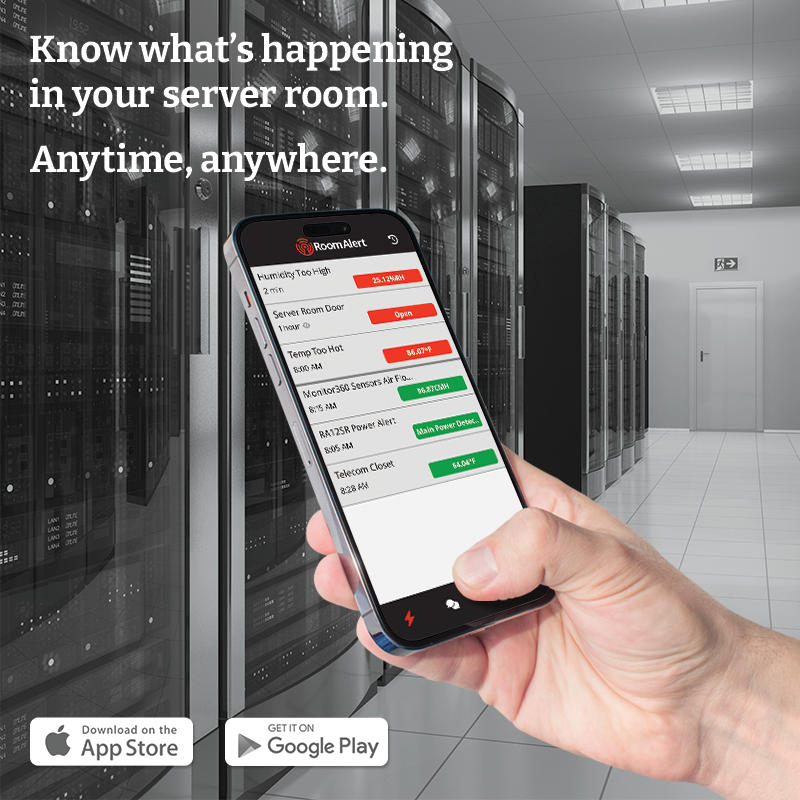 Get server room alerts on your phone.